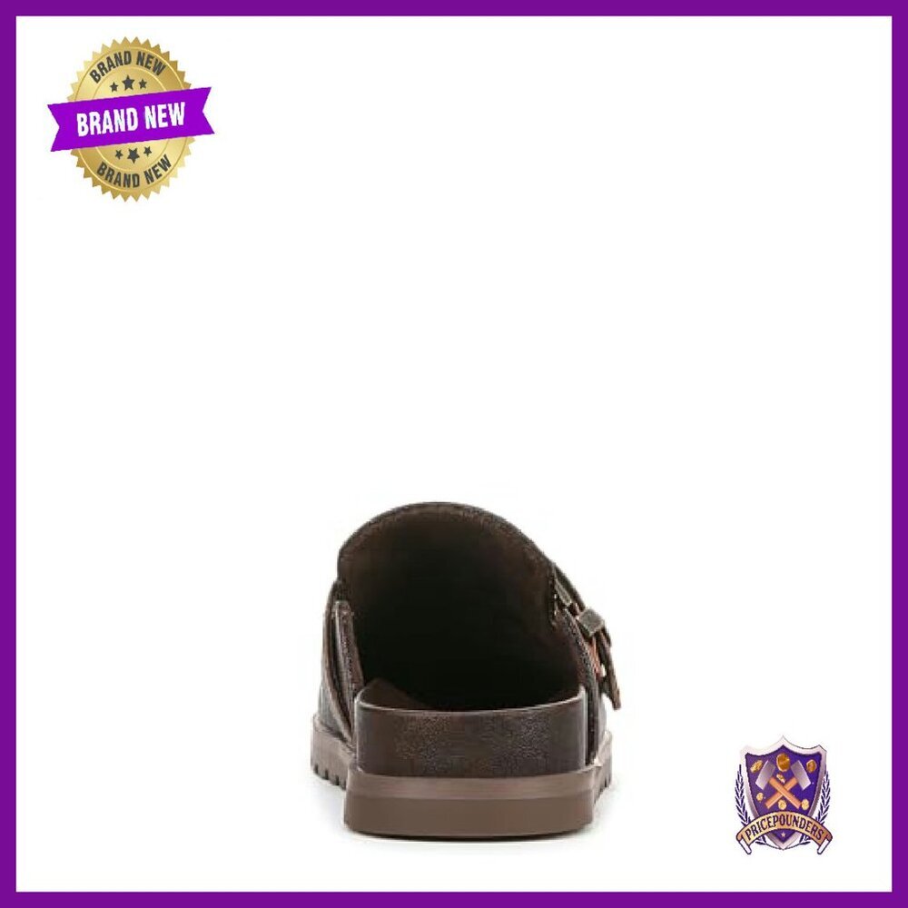 Women's Slip-On Flats with Decorative Buckle, Faux Leather - Picture 4 of 8